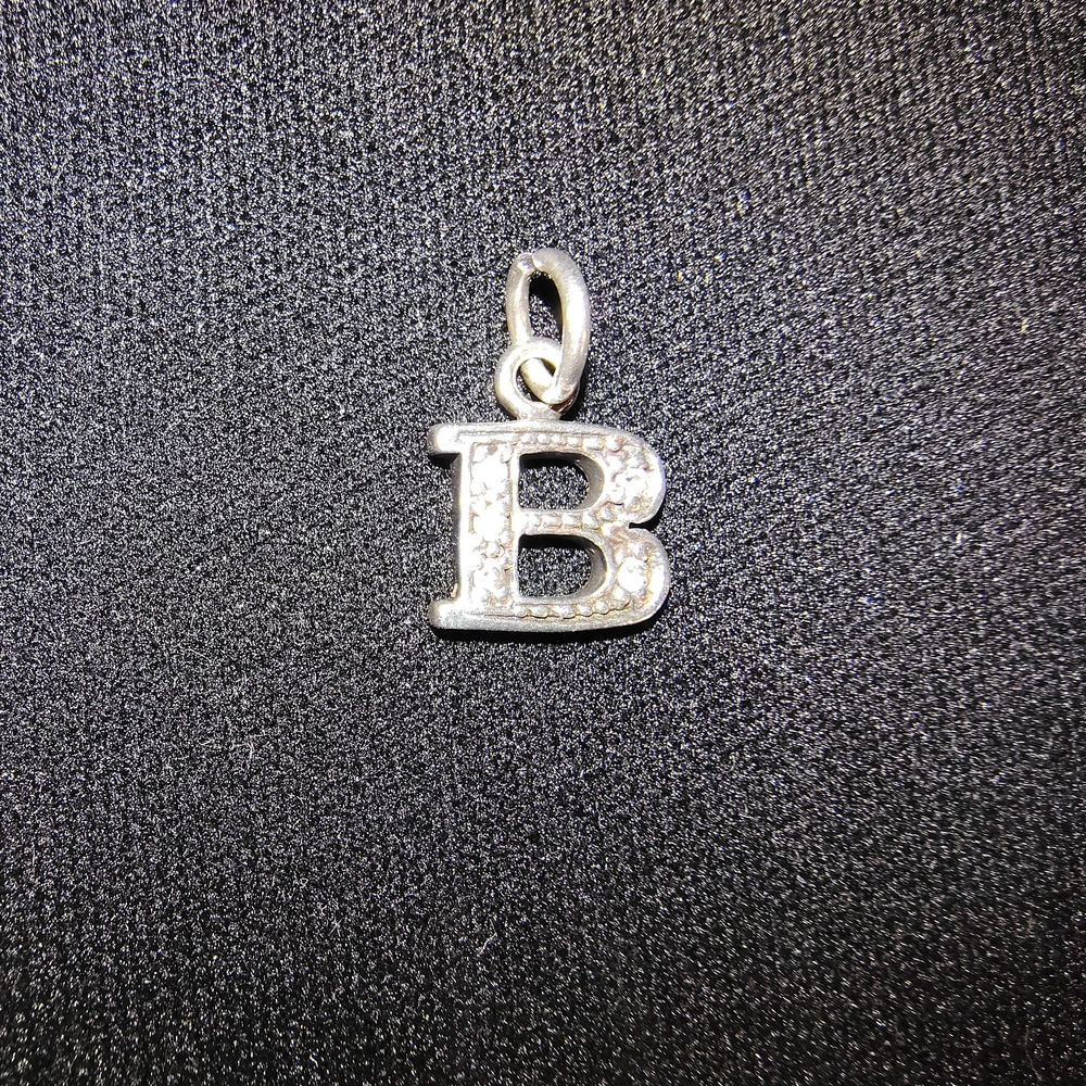 Elegant Silver Initial 'B' Pendant Necklace